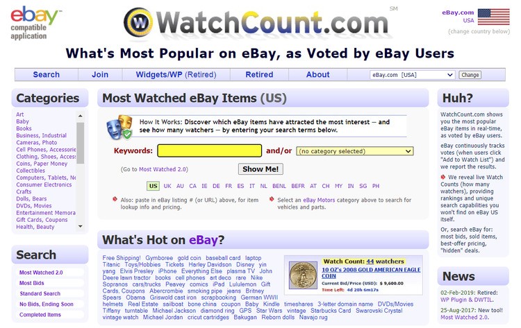 Ebay Watch Count