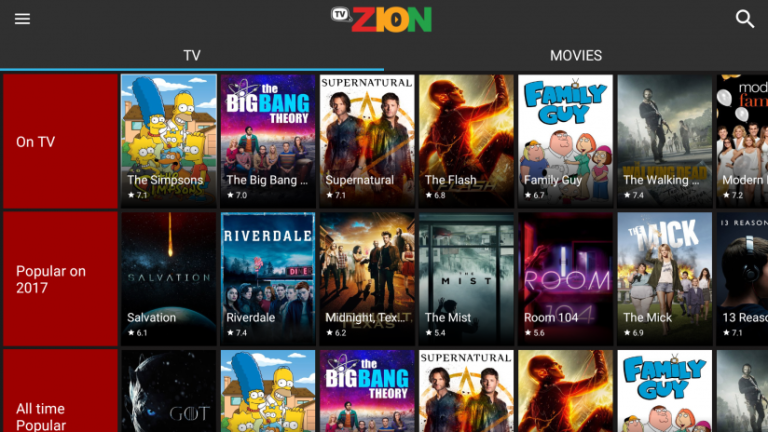 TVZion APK App (Films HD gratuits)
